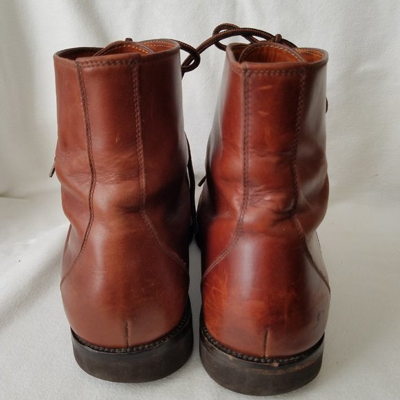 Cole Haan Leather Boots Mens 13 Brown Moc Toe 1145 Lace Up Ankle Vintage - Picture 5 of 13